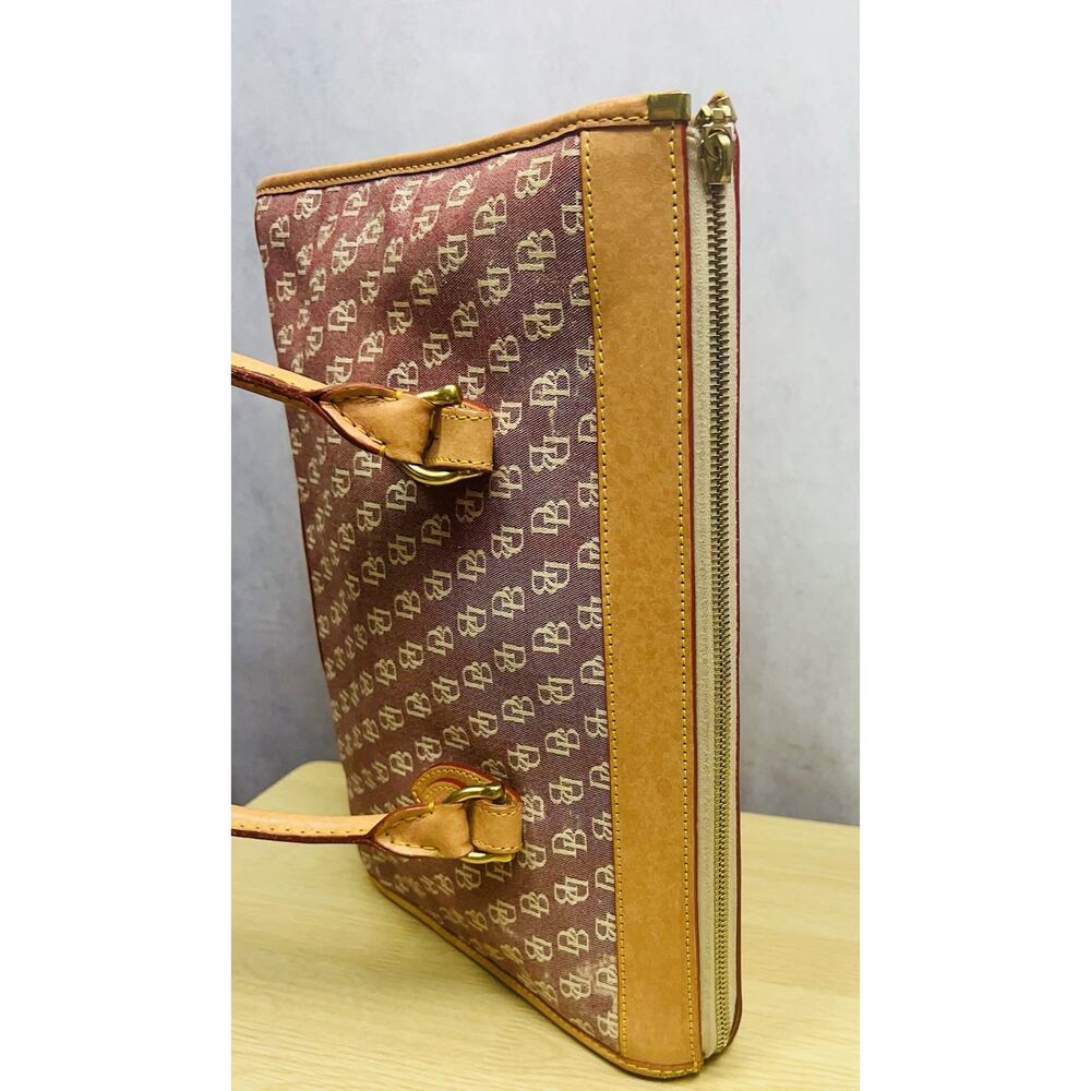 Dooney & Bourke Wayfarer Pink Tan Canvas Monogram Crossbody Bag Satchel - Picture 7 of 16